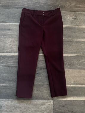 Ann Taylor Plum Straight-Leg Ponte Pants Mid rise